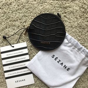 Sezane coin purse - Black crocodile